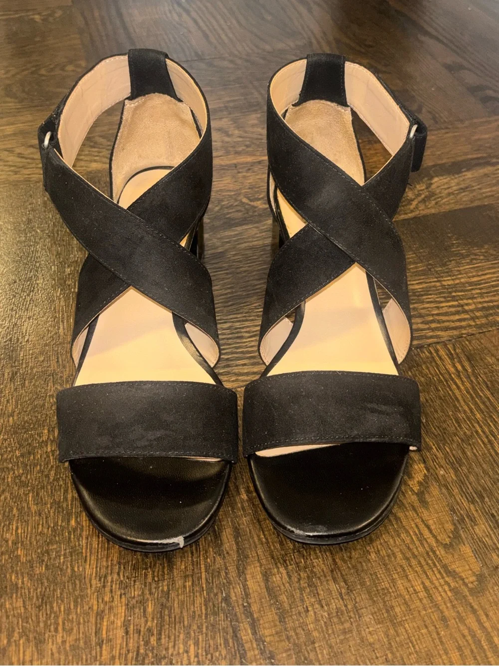 Naturalizer Black Crisscross Heeled Sandals
